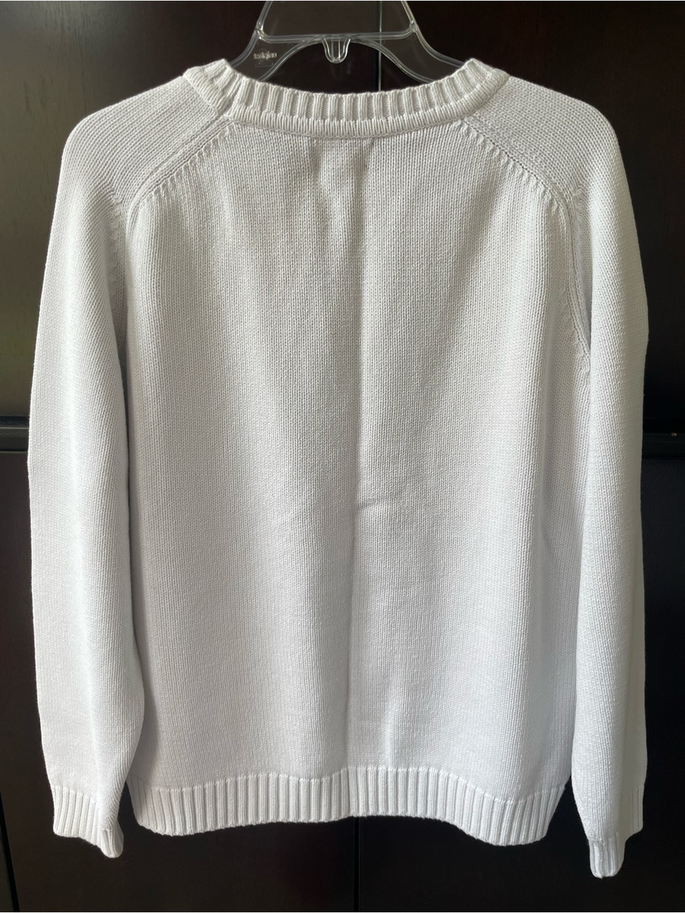 Vintage Lands' End Women's White Sweater with Flag Embroidery Cottage Core - Picture 2 of 5